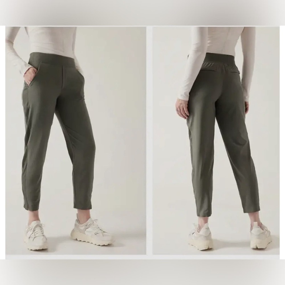 Athleta Olive Green Cropped Brooklyn Pants